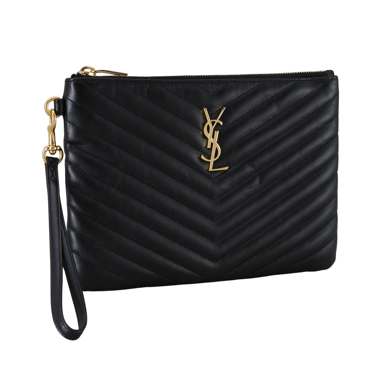Yves Saint Laurent(USED)생로랑 379039 모노그램 쉐브론 파우치